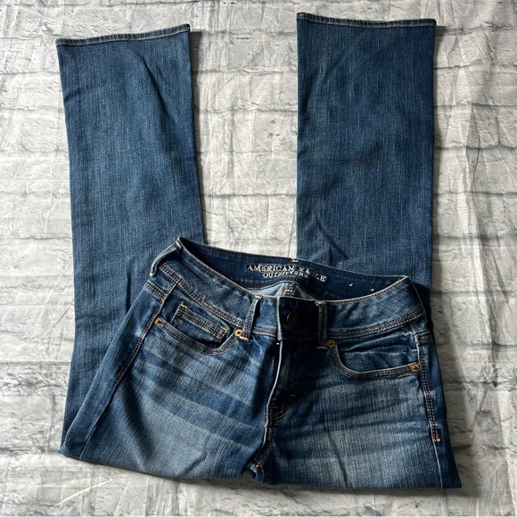 American Eagle Kick Boot Super Stretch Jeans Low Rise Y2K - Picture 9 of 10